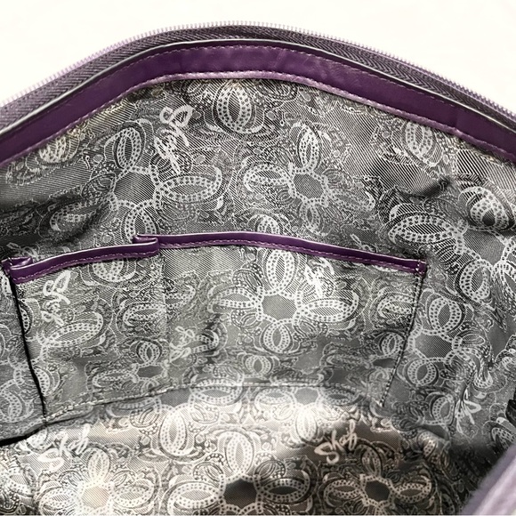 SHARIF 1827 Purple Leather Snake Print Shoulder Bag With Dust Bag NWOT - Picture 9 of 12